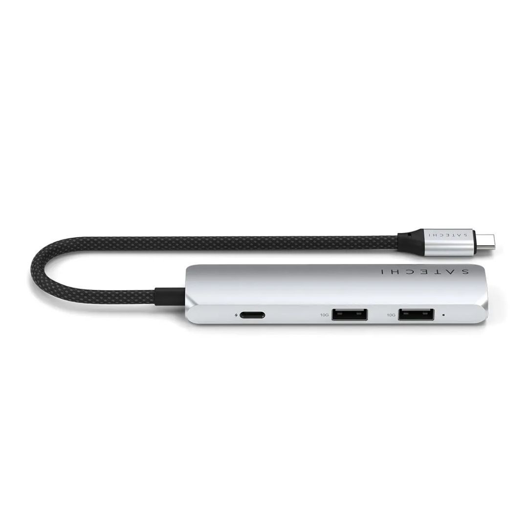 Satechi 4-in-1 USB-C Slim Multiport Adapter 4K Silver Satechi 4-in-1 USB-C Slim Multiport Adapter 4K Silver