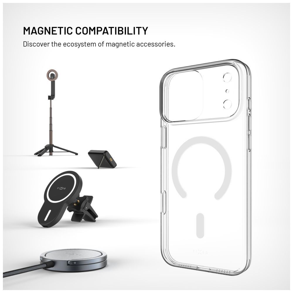 FIXED Magshell tok, Magsafe támogatással, Apple iPhone 17 Pro Max-hoz, átlátszó FIXED Magshell tok, Magsafe támogatással, Apple iPhone 17 Pro Max-hoz, átlátszó