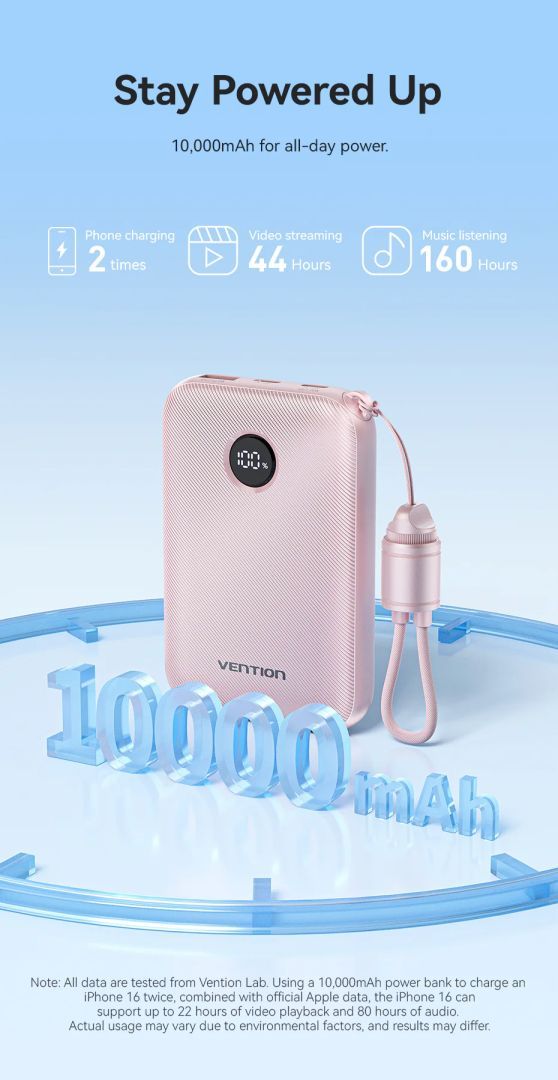 Vention FKAP0-C 10000mah PowerBank Gradient Pink Vention FKAP0-C 10000mah PowerBank Gradient Pink