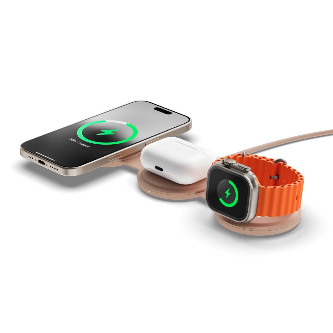 Satechi OntheGo 3-in-1 Wireless Charger Desert Rose Satechi OntheGo 3-in-1 Wireless Charger Desert Rose