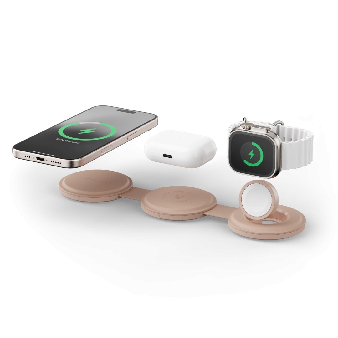 Satechi OntheGo 3-in-1 Wireless Charger Desert Rose Satechi OntheGo 3-in-1 Wireless Charger Desert Rose