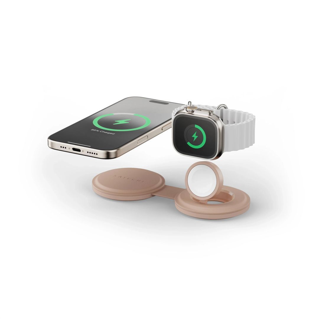 Satechi OntheGo 2-in-1 Wireless Charger Desert Rose Satechi OntheGo 2-in-1 Wireless Charger Desert Rose