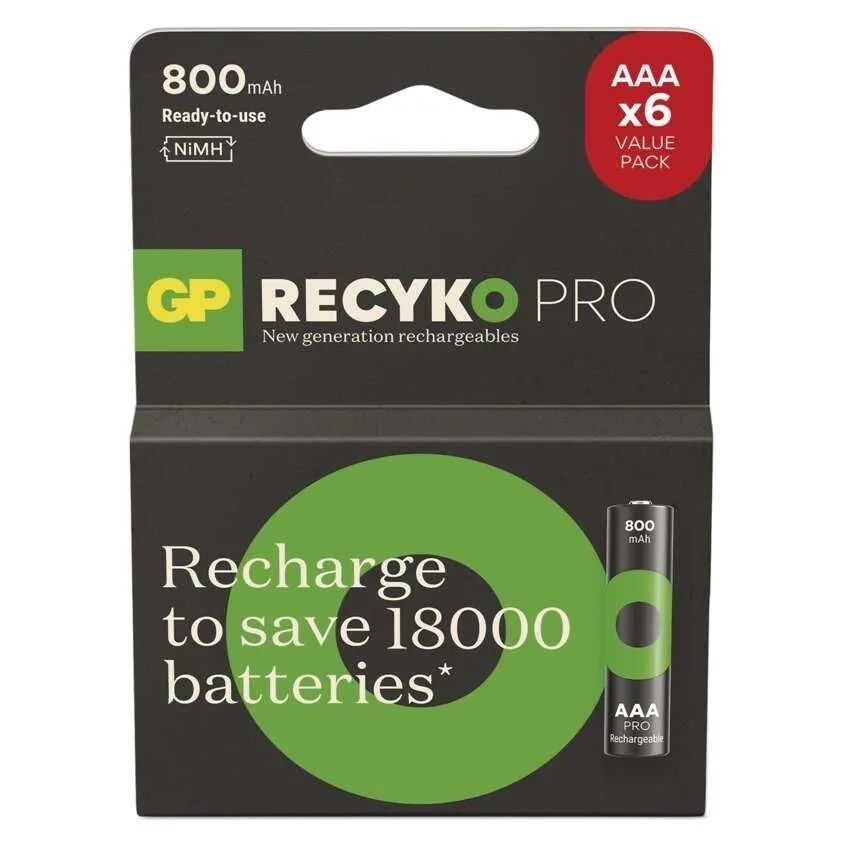 GP ReCyko Pro 800mAh AAA Ni-MH akkumulátor 6db/csomag GP ReCyko Pro 800mAh AAA Ni-MH akkumulátor 6db/csomag