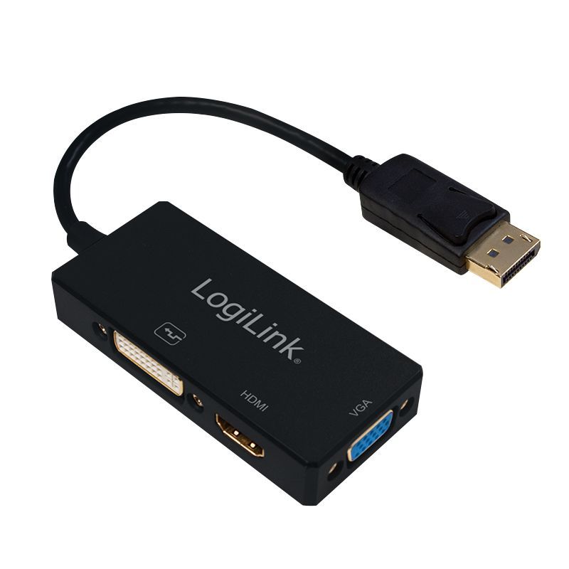 Logilink CV0109 4K DisplayPort to DVI/HDMI/VGA Converter Black Logilink CV0109 4K DisplayPort to DVI/HDMI/VGA Converter Black