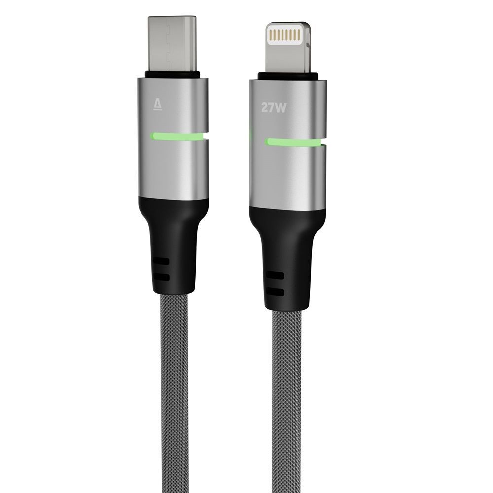 Avax CB637 STEELY LED USB-C - Lightning 3m Black Avax CB637 STEELY LED USB-C - Lightning 3m Black
