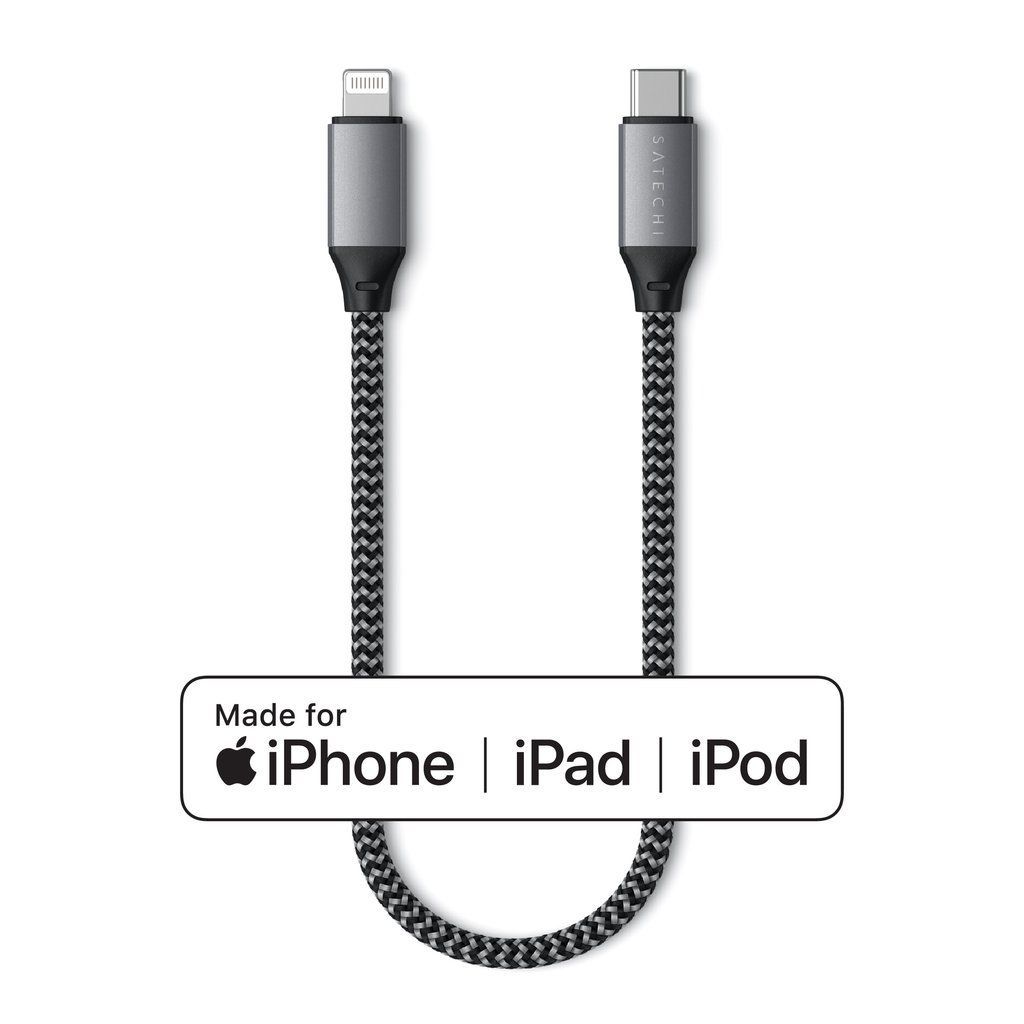 Satechi USB-C to Lightning Cable 0,25m Space Grey Satechi USB-C to Lightning Cable 0,25m Space Grey