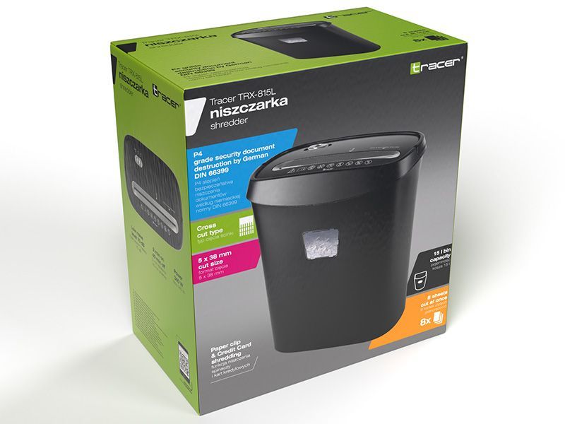 Tracer TRX-815L Iratmegsemmisítő Black Tracer TRX-815L Iratmegsemmisítő Black