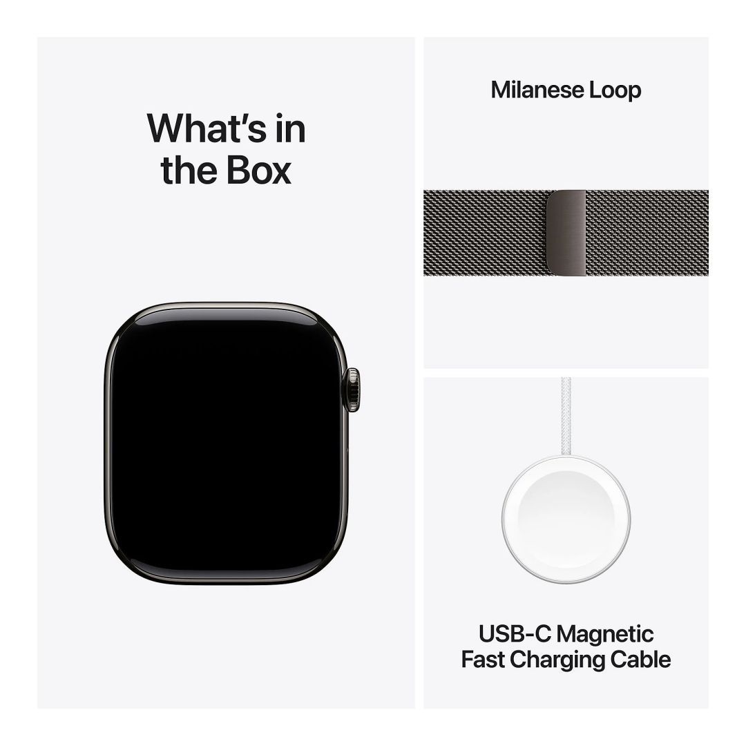 Apple Watch S11 Cellular 46mm Slate Titanium Case with Slate Milanese Loop M/L Apple Watch S11 Cellular 46mm Slate Titanium Case with Slate Milanese Loop M/L