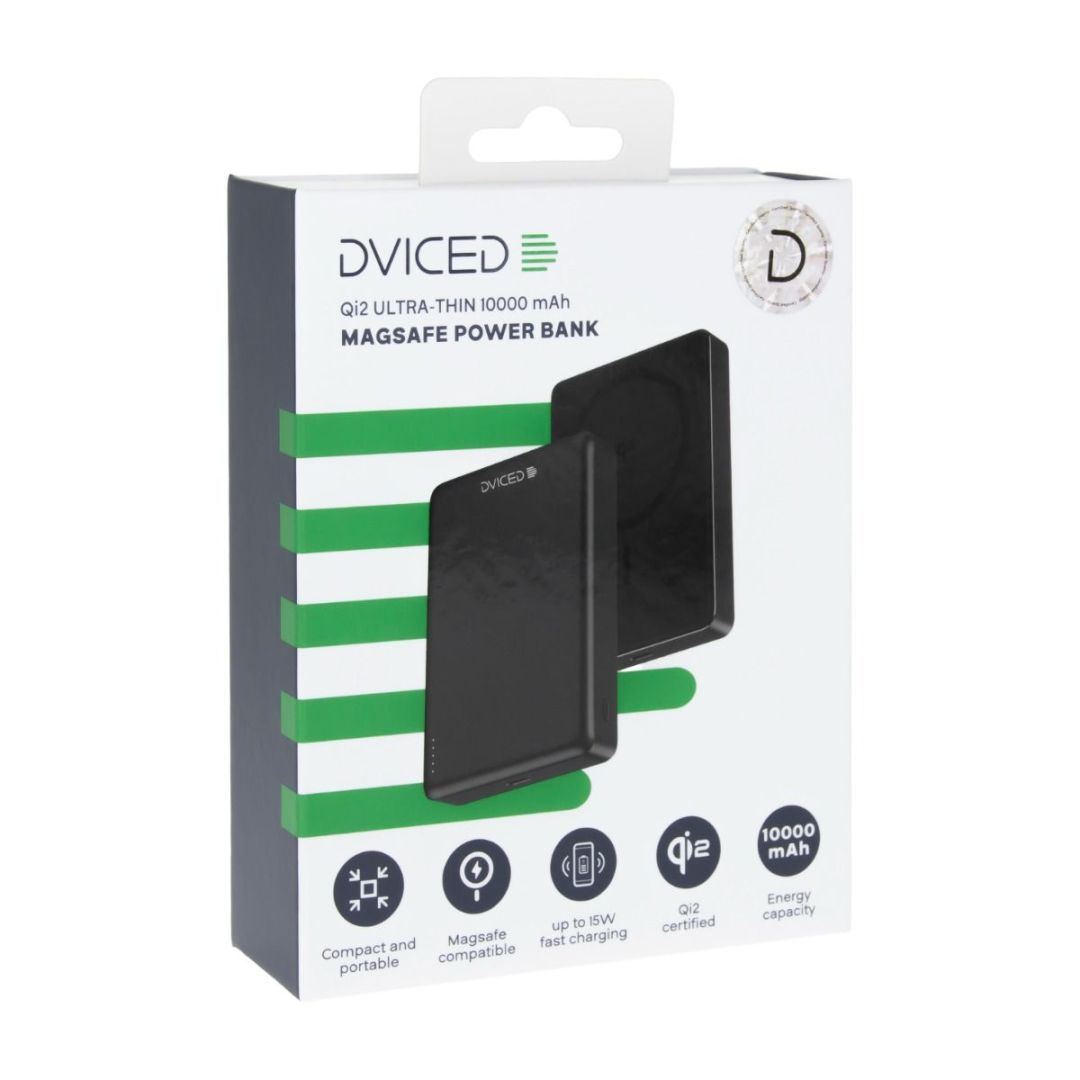 Dviced Qi2 Ultrathin MagSafe 10000mAh Powerbank Black Dviced Qi2 Ultrathin MagSafe 10000mAh Powerbank Black