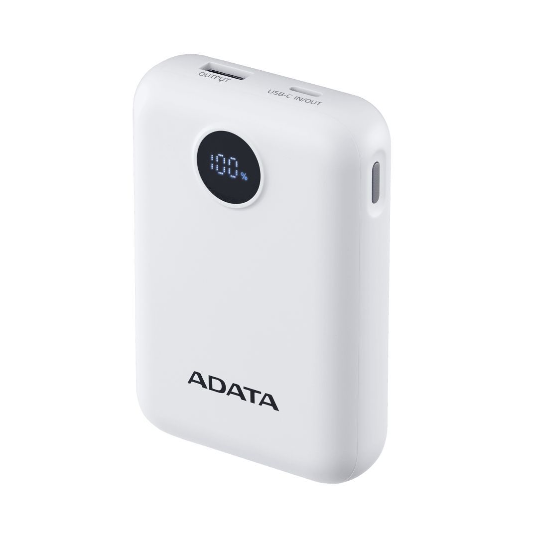 A-Data C100 Digital Display 10000mAh PowerBank White A-Data C100 Digital Display 10000mAh PowerBank White