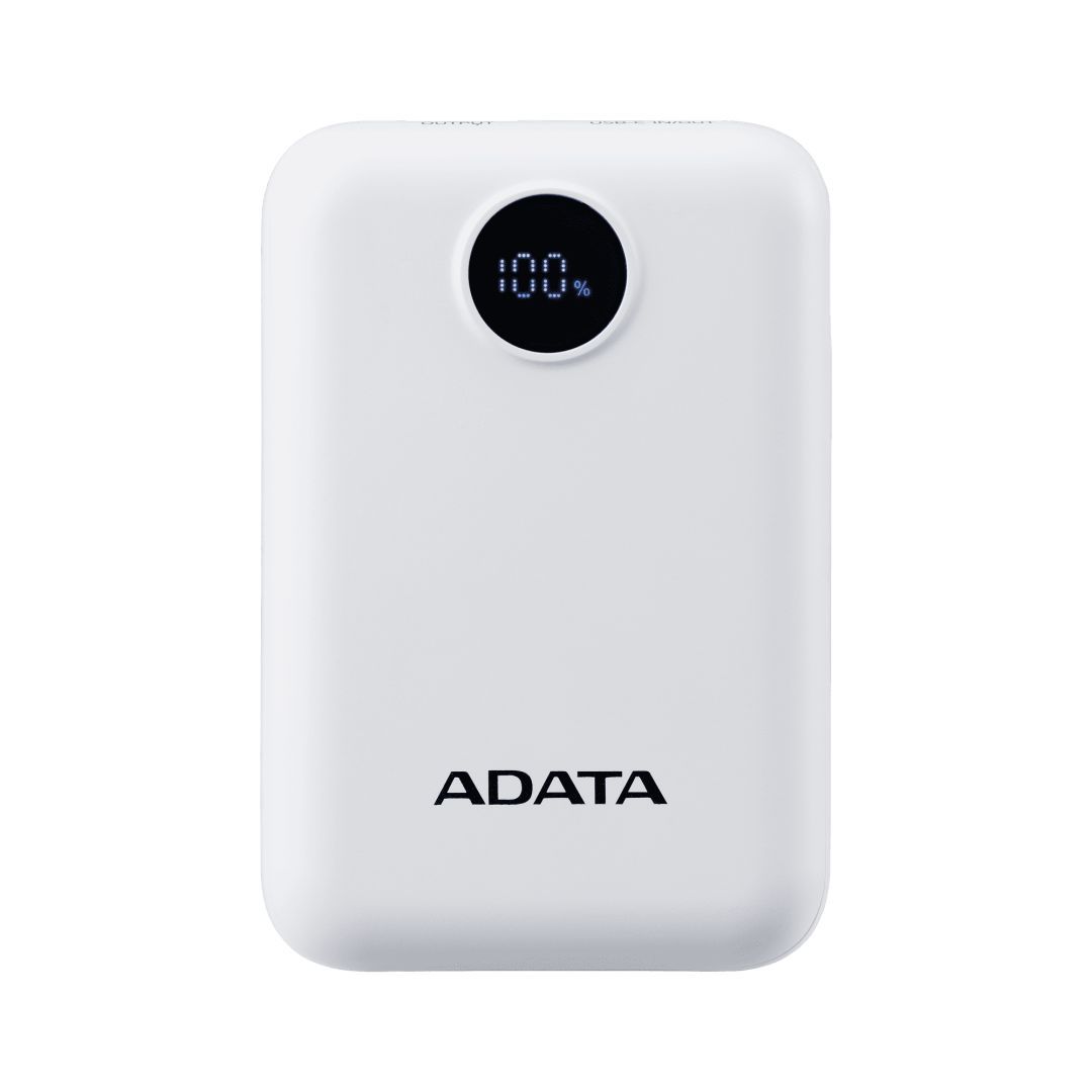 A-Data C100 Digital Display 10000mAh PowerBank White A-Data C100 Digital Display 10000mAh PowerBank White