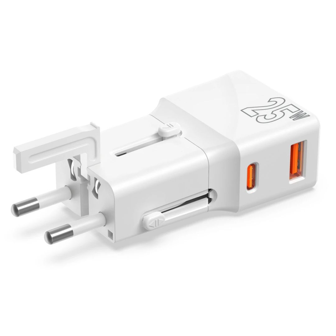 Mobile Origin Travel adapter 25W EU/US/UK/AU White