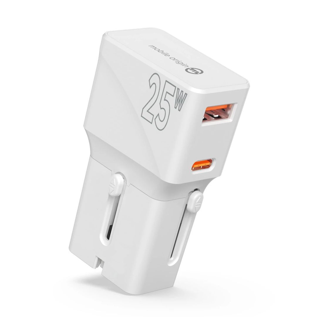 Mobile Origin Travel adapter 25W EU/US/UK/AU White