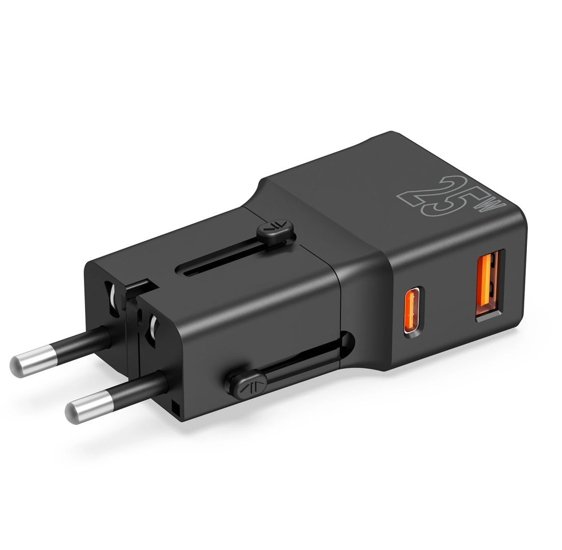 Mobile Origin Travel adapter 25W EU/US/UK/AU Black Mobile Origin Travel adapter 25W EU/US/UK/AU Black