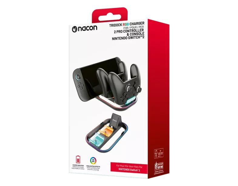 Nacon Triple Tridock RGB Charger for Nintendo Switch 2 Nacon Triple Tridock RGB Charger for Nintendo Switch 2