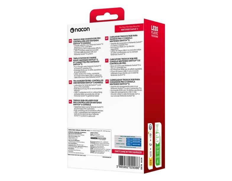Nacon Triple Tridock RGB Charger for Nintendo Switch 2 Nacon Triple Tridock RGB Charger for Nintendo Switch 2
