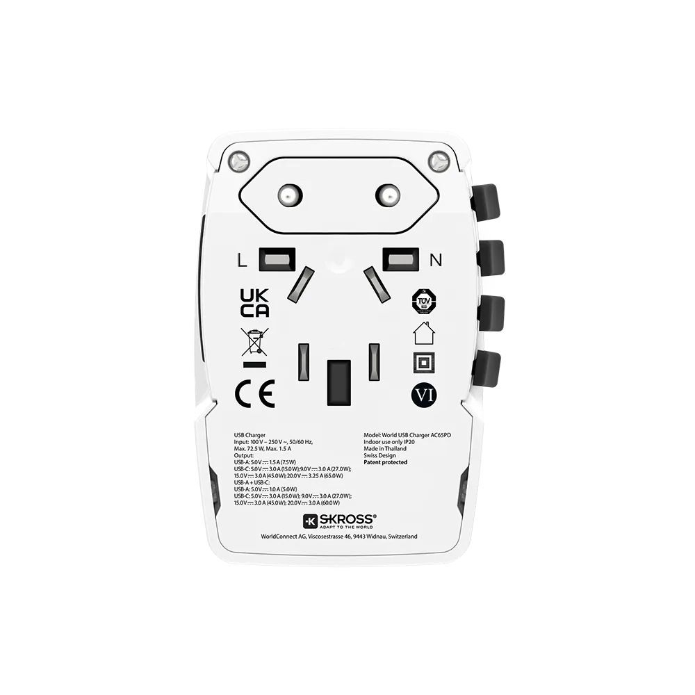 SKROSS Világutazóknak földelt Adapter White SKROSS Világutazóknak földelt Adapter White