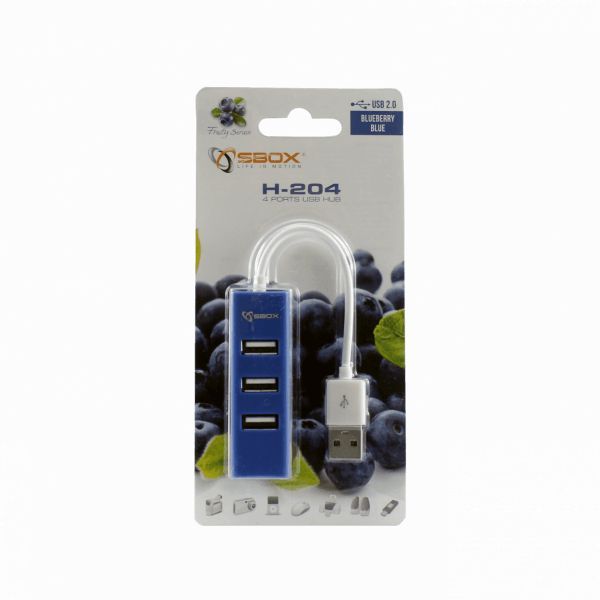 SBOX H-204BL USB 2.0 HUB 4 port Blue SBOX H-204BL USB 2.0 HUB 4 port Blue