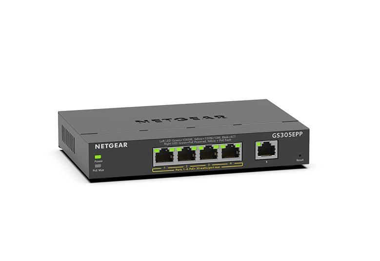 Netgear GS305EPP 5 Port High Power PoE+ Gigabit Ethernet Plus Switch Netgear GS305EPP 5 Port High Power PoE+ Gigabit Ethernet Plus Switch