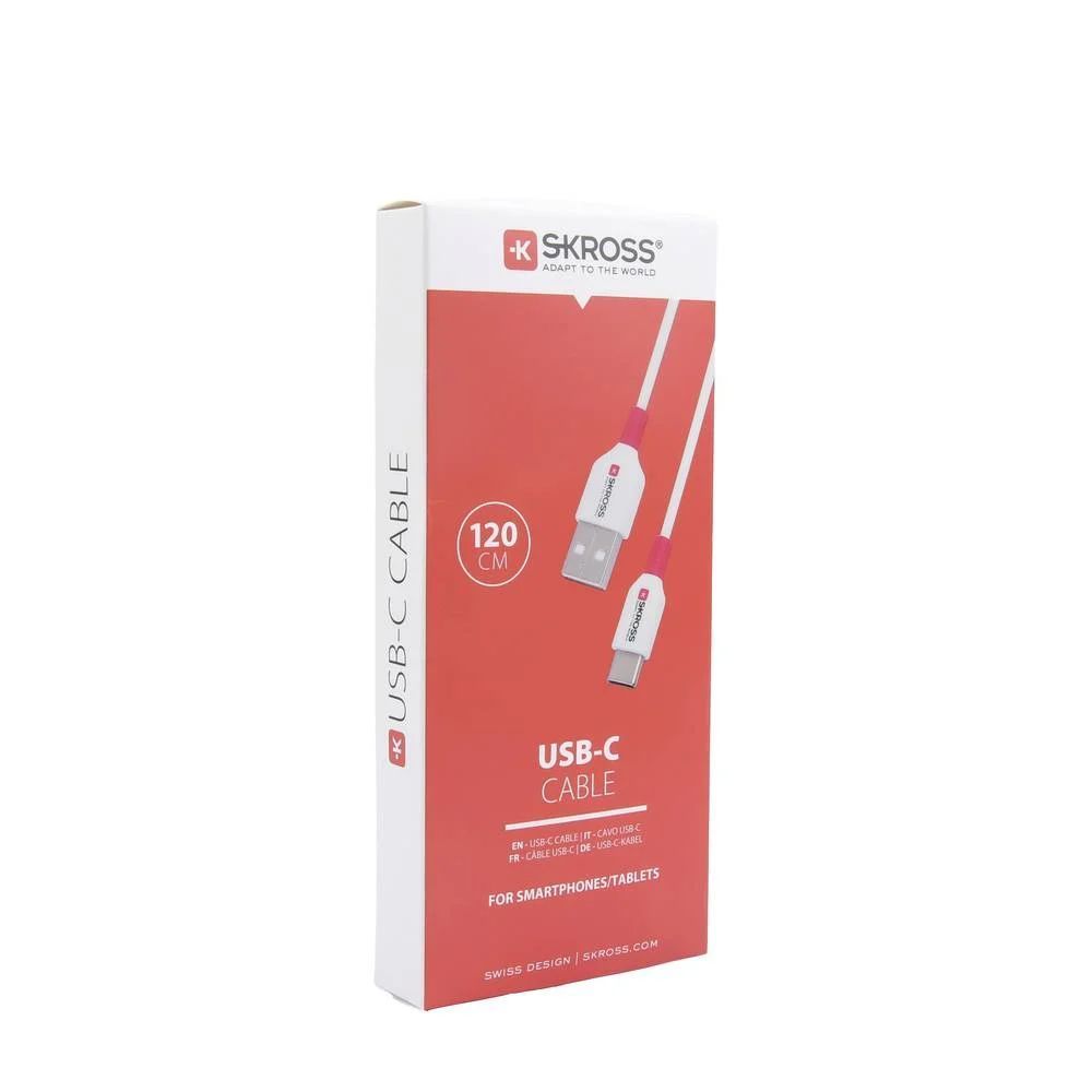 SKROSS USB-A to USB-C cable 1,2m White