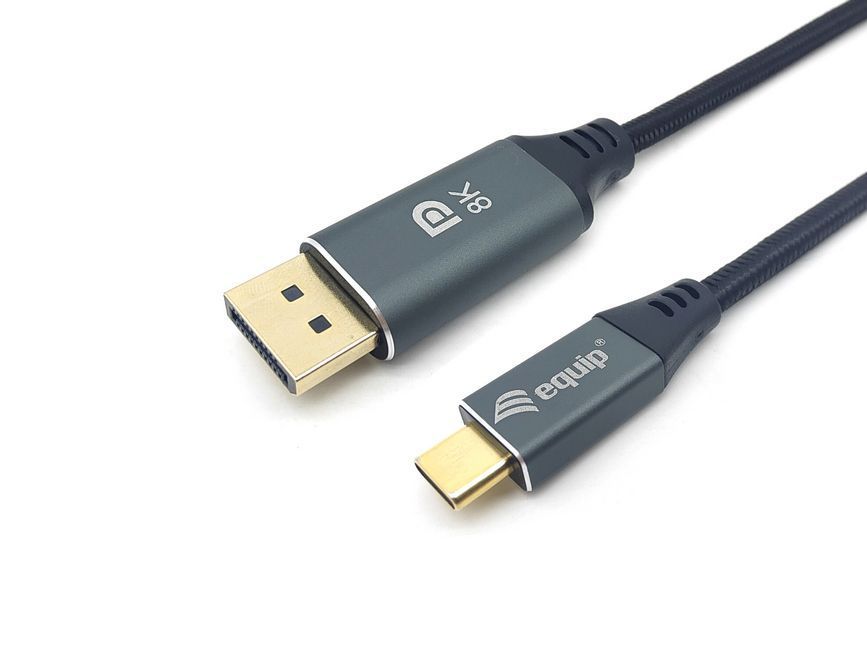 EQuip USB-C to DisplayPort 8K/60Hz cable 1m Black EQuip USB-C to DisplayPort 8K/60Hz cable 1m Black