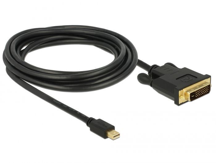 DeLock Mini Displayport 1.1 male > DVI-D (24+1 Single Link) male 3m Cable DeLock Mini Displayport 1.1 male > DVI-D (24+1 Single Link) male 3m Cable