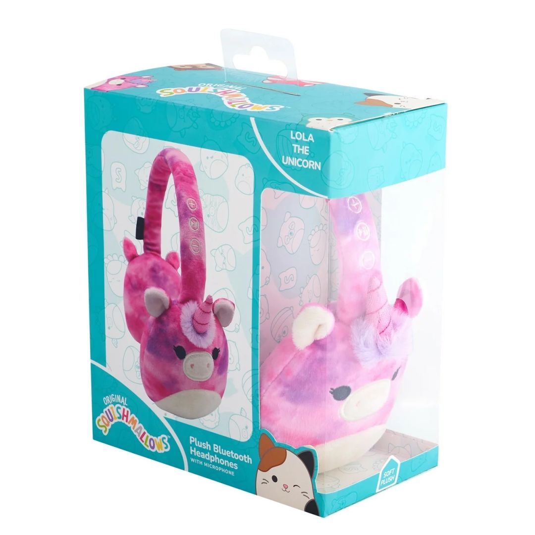 Lazer Built Squishmallows Lola Portable Bluetooth Headset Pink Lazer Built Squishmallows Lola Portable Bluetooth Headset Pink