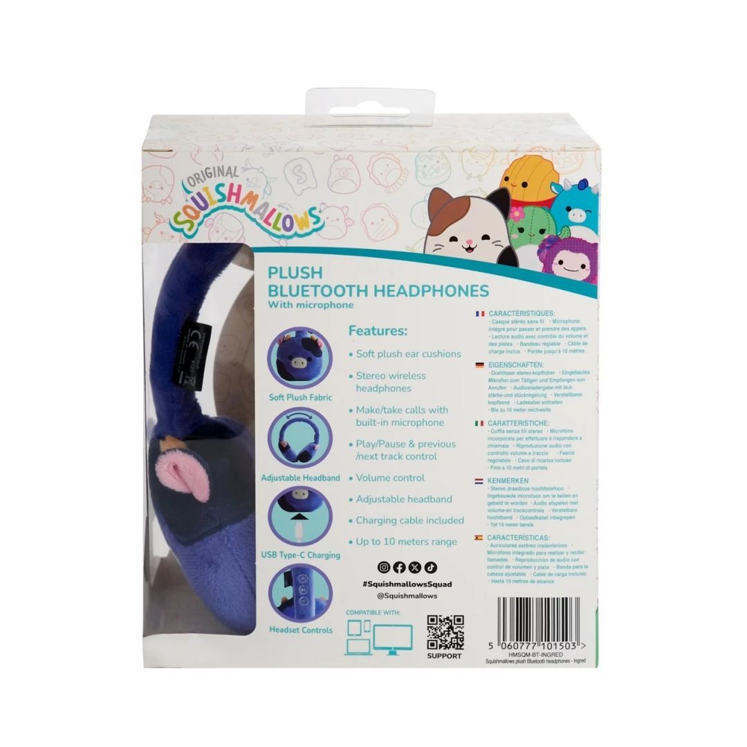 Lazer Built Squishmallows Ingred Portable Bluetooth Headset Blue Lazer Built Squishmallows Ingred Portable Bluetooth Headset Blue