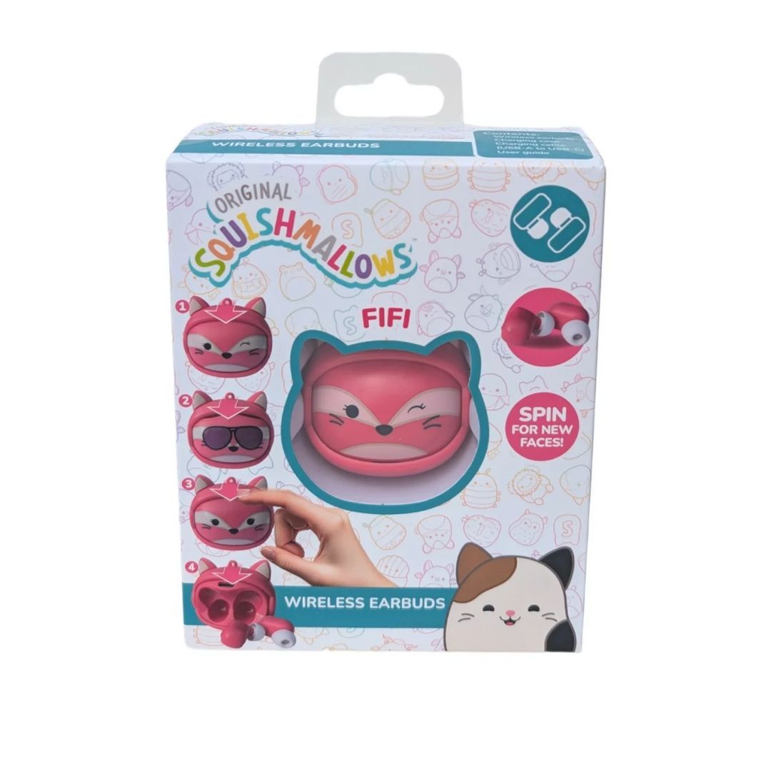 Lazer Built Squishmallows Face-change Fifi TWS Bluetooth Headset Pink Lazer Built Squishmallows Face-change Fifi TWS Bluetooth Headset Pink
