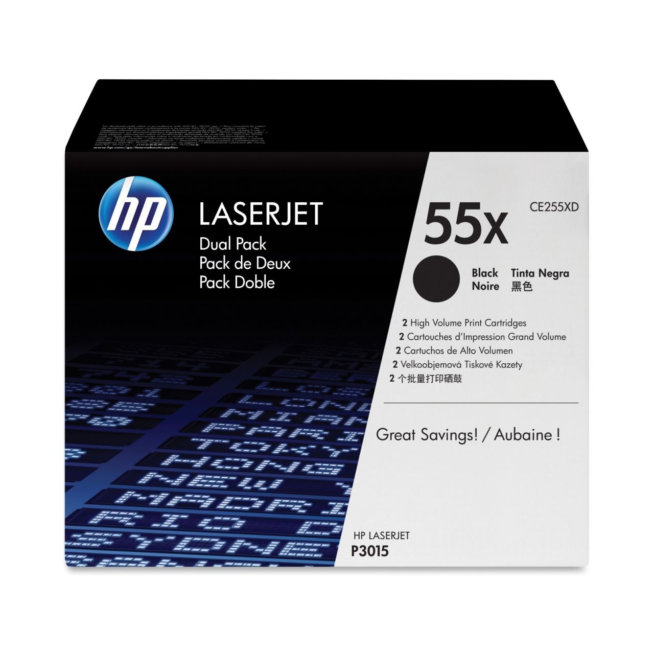 HP CE255XD (55X) 2-pack Black toner HP CE255XD (55X) 2-pack Black toner