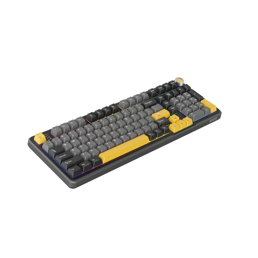 Marvo TITAN 98 Gaming Wireless Keyboard Black/Yellow US