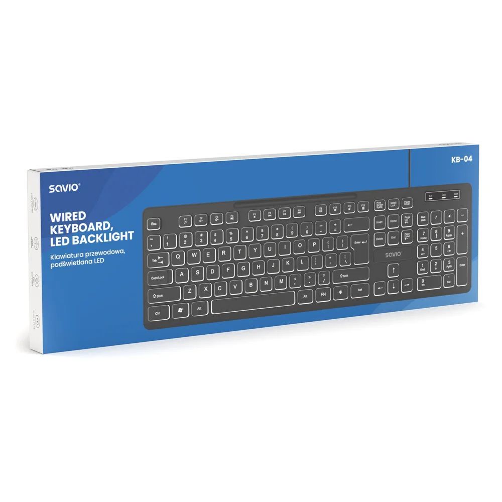 Savio KB-04 Wired keyboard LED backlight Black UK Savio KB-04 Wired keyboard LED backlight Black UK