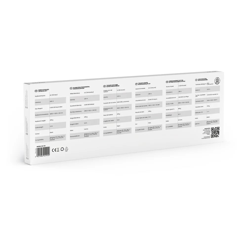 Savio KB-04 Wired keyboard LED backlight Black UK Savio KB-04 Wired keyboard LED backlight Black UK