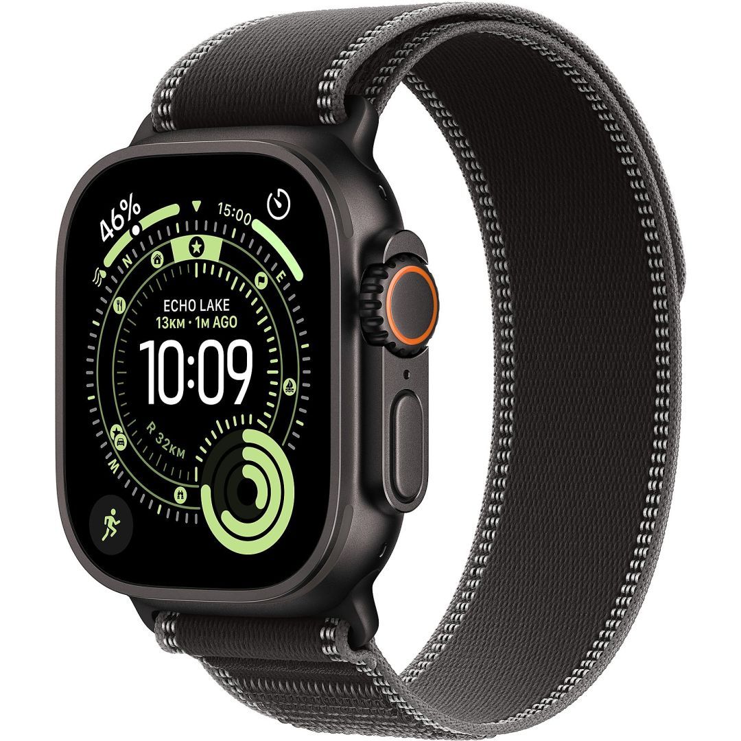 Apple Watch Ultra 3 Cellular 49mm Black Titanium Case with Black/Charcoal Trail Loop S/M Apple Watch Ultra 3 Cellular 49mm Black Titanium Case with Black/Charcoal Trail Loop S/M