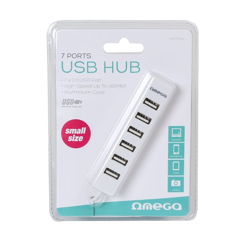 Platinet Omega 7 Ports USB2.0 Hub White Platinet Omega 7 Ports USB2.0 Hub White