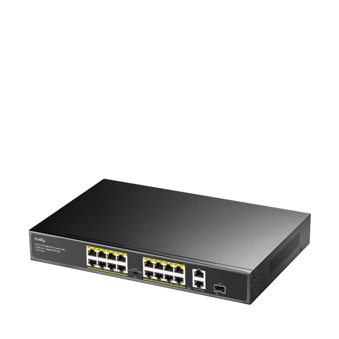 Cudy FS1018PS1 16-FE PoE Switch with 2 Uplink GbE and 1 Uplink SFP Cudy FS1018PS1 16-FE PoE Switch with 2 Uplink GbE and 1 Uplink SFP