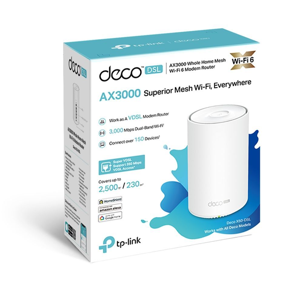 TP-Link Deco X50-DSL AX3000 VDSL Whole Home Mesh WiFi 6 Router TP-Link Deco X50-DSL AX3000 VDSL Whole Home Mesh WiFi 6 Router