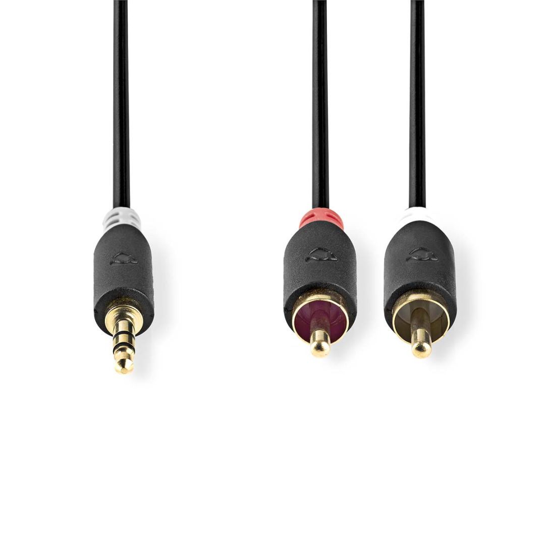 Nedis 3,5mm Male to 2x rca Male 0,5m Stereo Audio Cable Nedis 3,5mm Male to 2x rca Male 0,5m Stereo Audio Cable