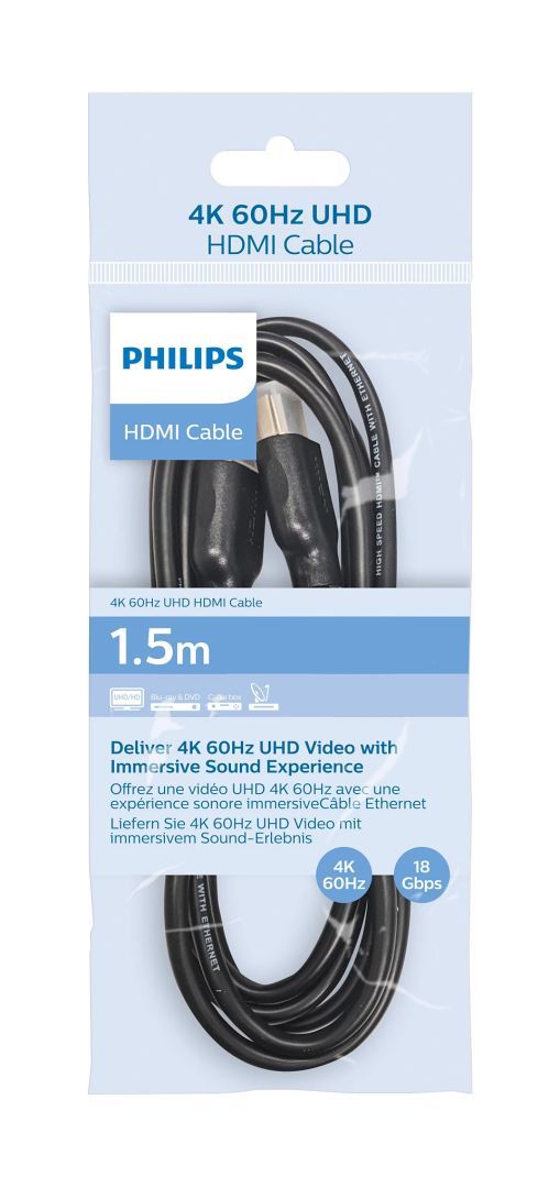 Philips SWV5510/00 HDMI cable 1,5m Black Philips SWV5510/00 HDMI cable 1,5m Black