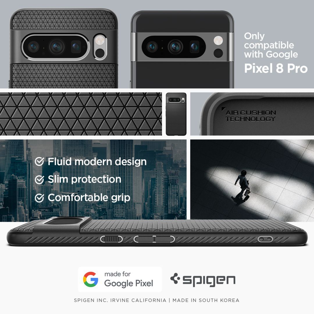 Spigen Google Pixel 8 Pro Liquid Air Matte Black Spigen Google Pixel 8 Pro Liquid Air Matte Black