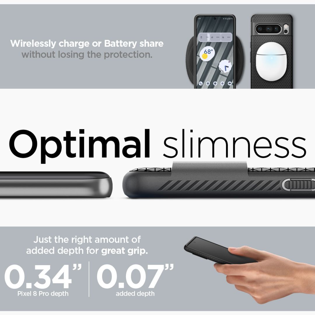 Spigen Google Pixel 8 Pro Liquid Air Matte Black Spigen Google Pixel 8 Pro Liquid Air Matte Black