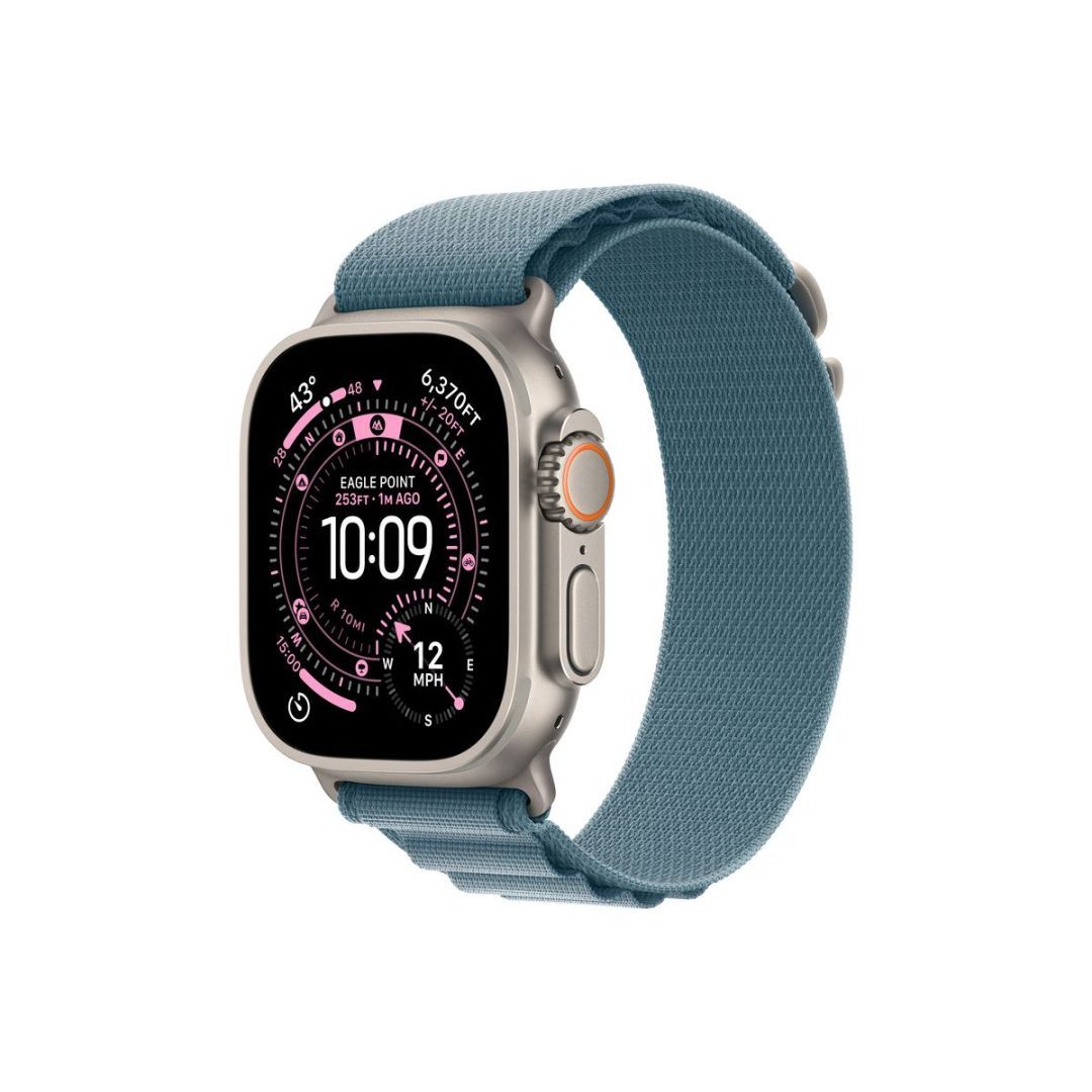 Apple Watch Ultra 3 Cellular 49mm Natural Titanium Case with Light Blue Alpine Loop Large Apple Watch Ultra 3 Cellular 49mm Natural Titanium Case with Light Blue Alpine Loop Large