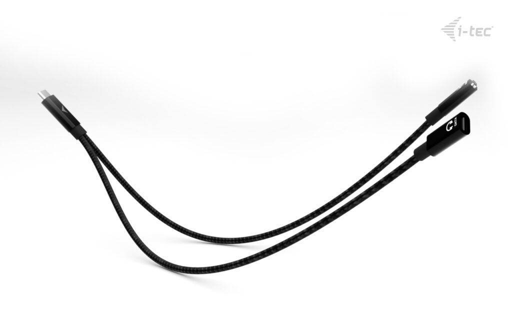 I-TEC USB-C Cable Splitter Audio/Data + Power Delivery 100W