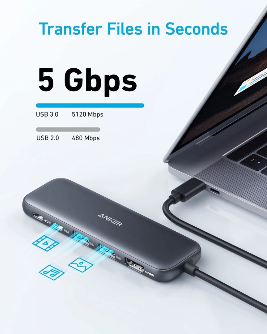 ANKER 332 USB-C Hub (5-in-1) Black ANKER 332 USB-C Hub (5-in-1) Black