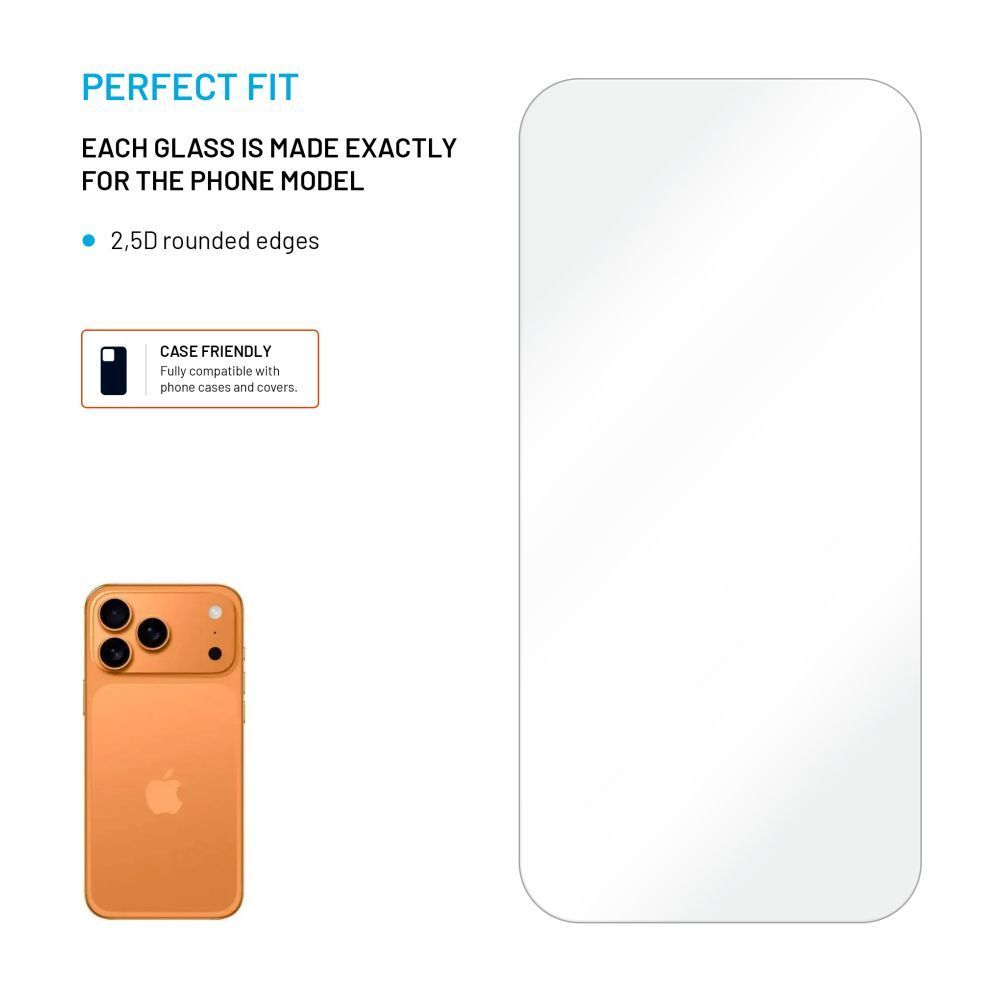 FIXED 2,5D edzett üveg, Apple iPhone 17 Pro Max készülékhez, 2drb FIXED 2,5D edzett üveg, Apple iPhone 17 Pro Max készülékhez, 2drb