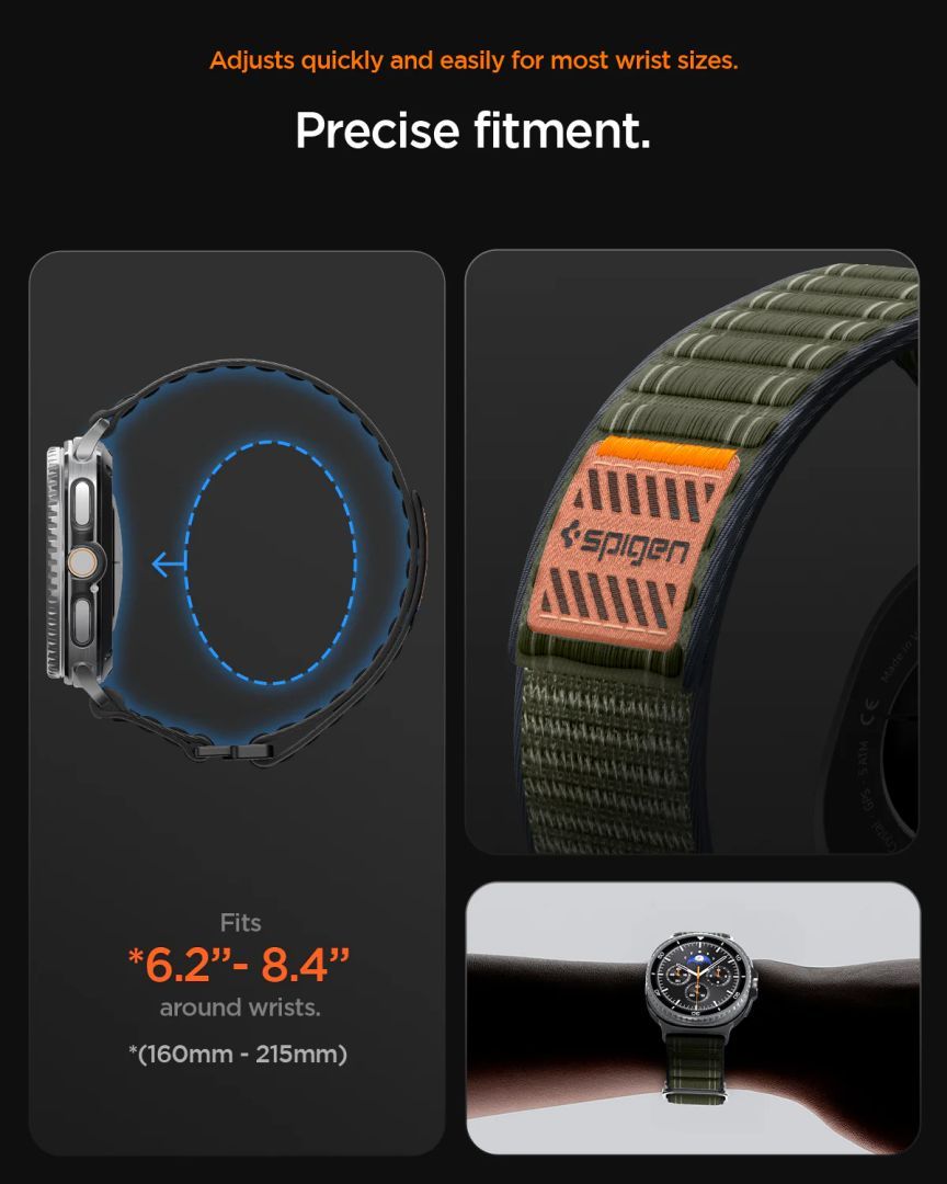 Spigen Fabric Band for Samsung Galaxy Watch 8 46mm/44mm/40mm Green Spigen Fabric Band for Samsung Galaxy Watch 8 46mm/44mm/40mm Green