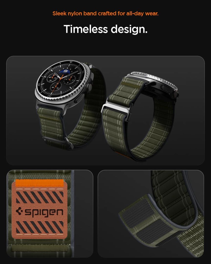 Spigen Fabric Band for Samsung Galaxy Watch 8 46mm/44mm/40mm Green Spigen Fabric Band for Samsung Galaxy Watch 8 46mm/44mm/40mm Green