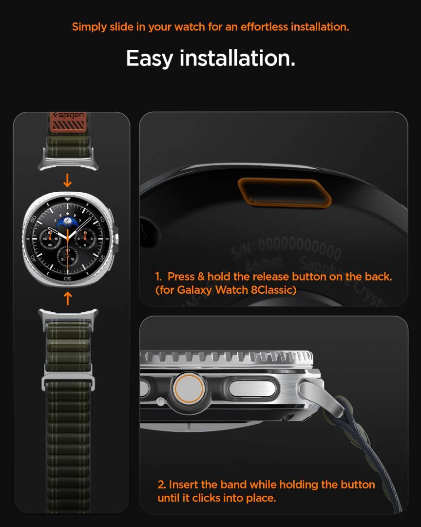 Spigen Fabric Band for Samsung Galaxy Watch 8 46mm/44mm/40mm Green Spigen Fabric Band for Samsung Galaxy Watch 8 46mm/44mm/40mm Green