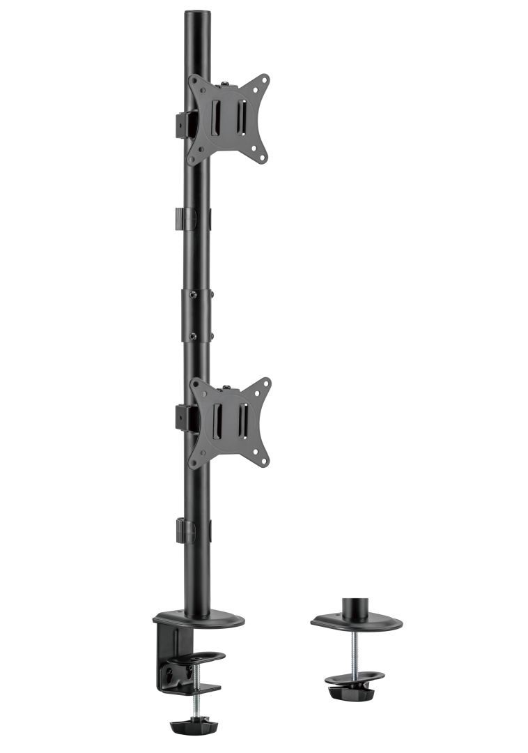 Gembird MA-D2-02 Adjustable 2-display vertical desk mount 17”-32” Black Gembird MA-D2-02 Adjustable 2-display vertical desk mount 17”-32” Black