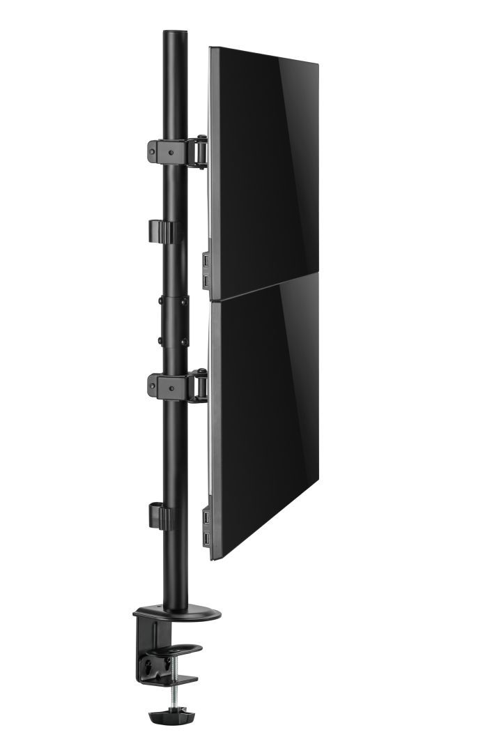 Gembird MA-D2-02 Adjustable 2-display vertical desk mount 17”-32” Black Gembird MA-D2-02 Adjustable 2-display vertical desk mount 17”-32” Black